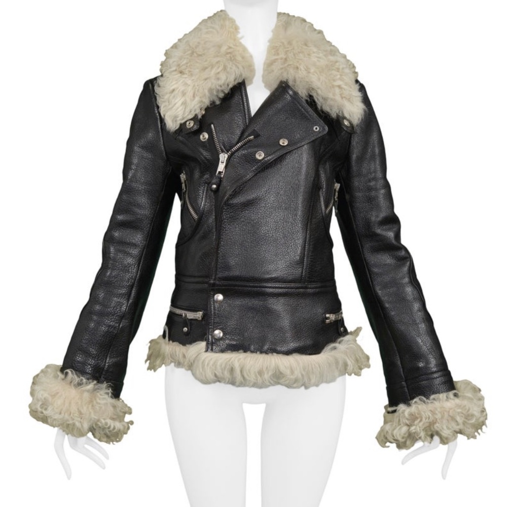 Balenciaga by Nicolas Ghesquiere AW 2004 Leather & Shearling Moto Jacket
